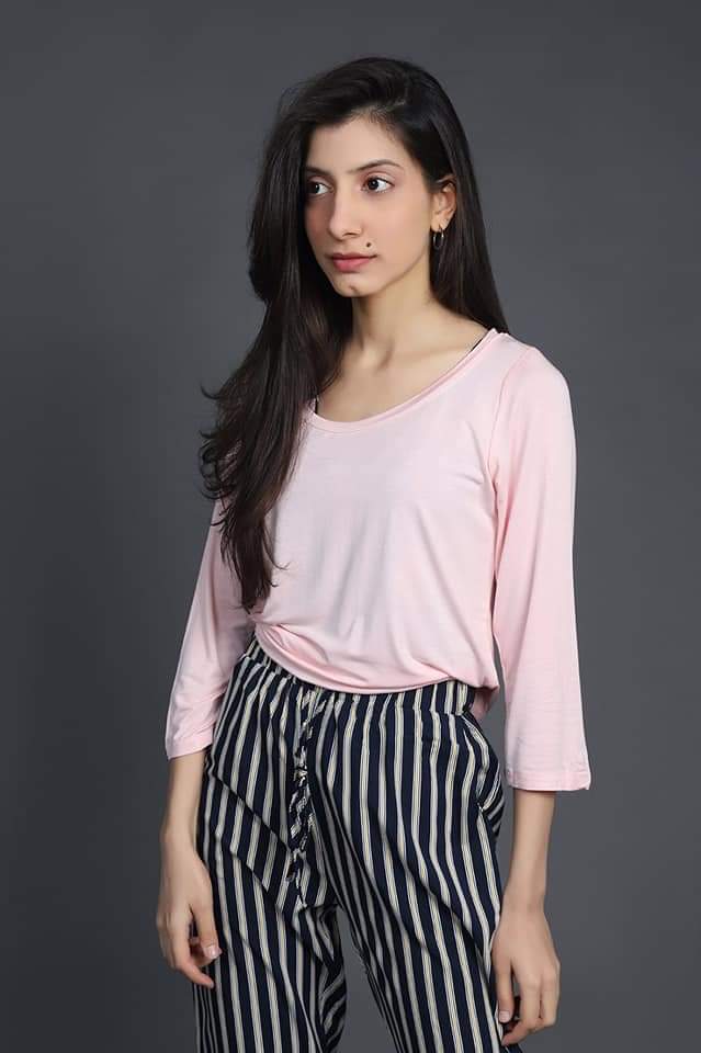 Almas Elegant Baby Pink Shirt Casual Wear