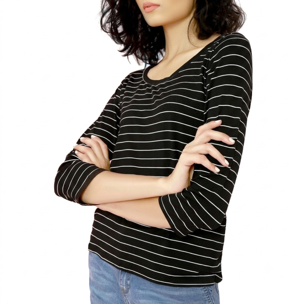 Almas Striped Broad Neck Casual Shirt